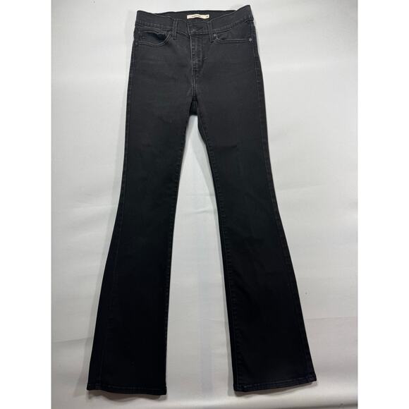Levi's Women's Slimming Bootcut Black Stretch Denim Jeans - Size 28x32 (28x31) - Picture 1 of 6